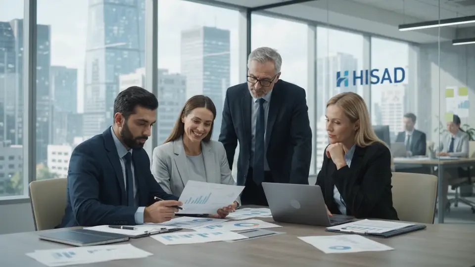 Escena ilustrativa de personas trabajando en una oficina